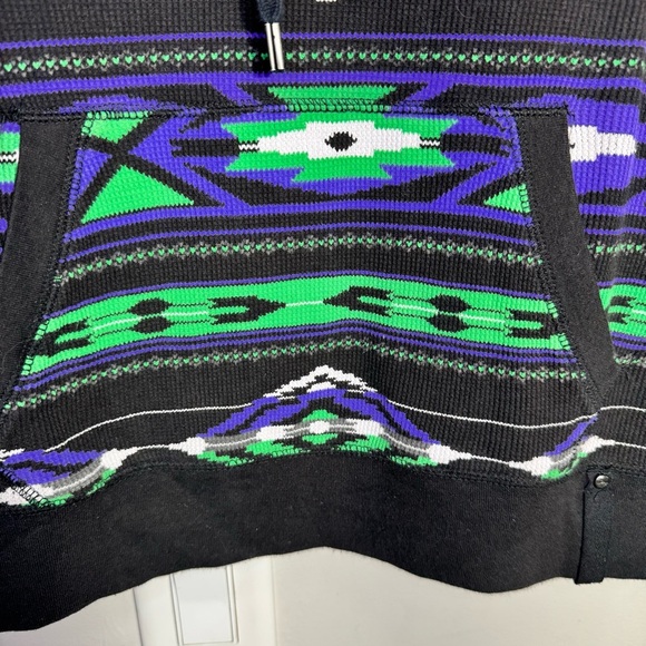 Ralph Lauren Active Thermal Cowl Neck Aztec Shirt Black Purple Green - Picture 5 of 10